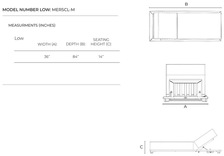 Lettino singolo Marbella dimensioni